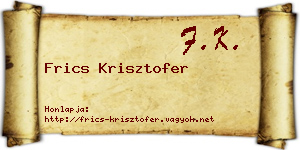 Frics Krisztofer névjegykártya